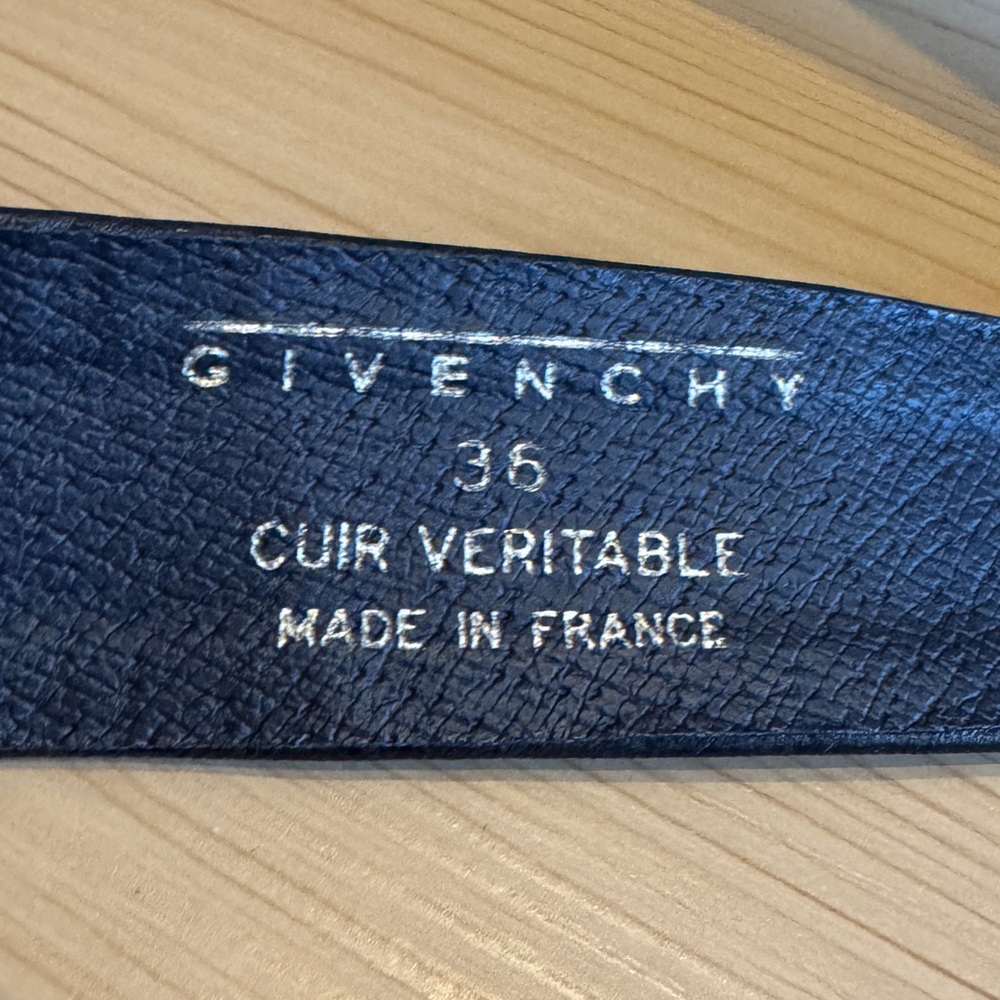 Givenchy Vintage Navy Blue Leather Belt w/ Square Buckle - US S / 28 - Picture 9 of 10